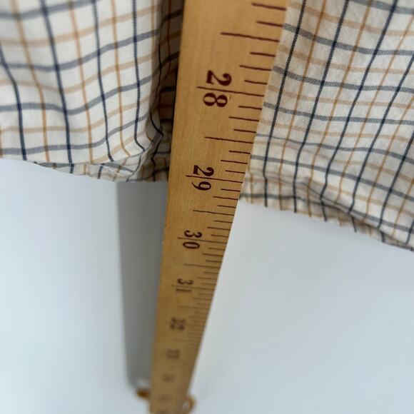 Beretta Plaid Cotton Button Up Short Sleeve Pocket Men’s Shirt Large Neutral - Picture 10 of 10